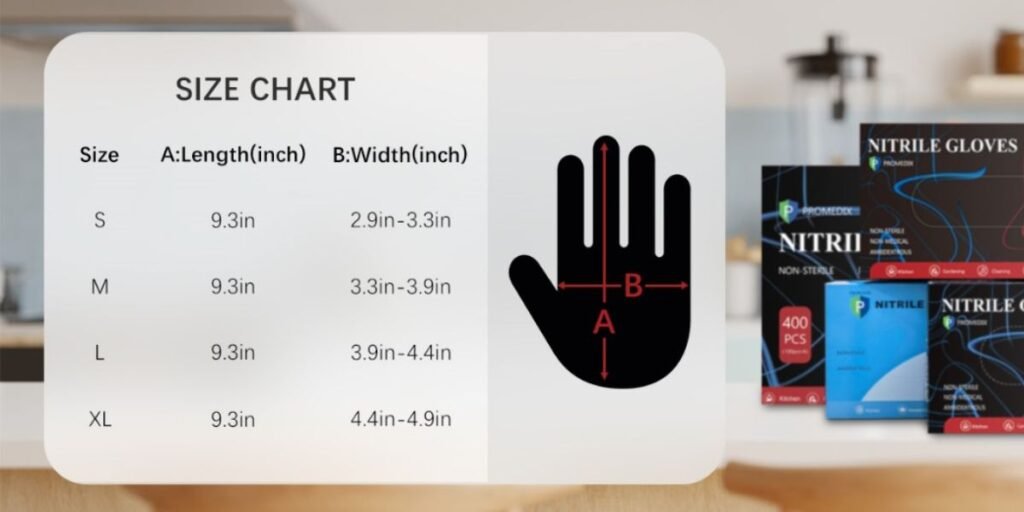 nitrile gloves chart