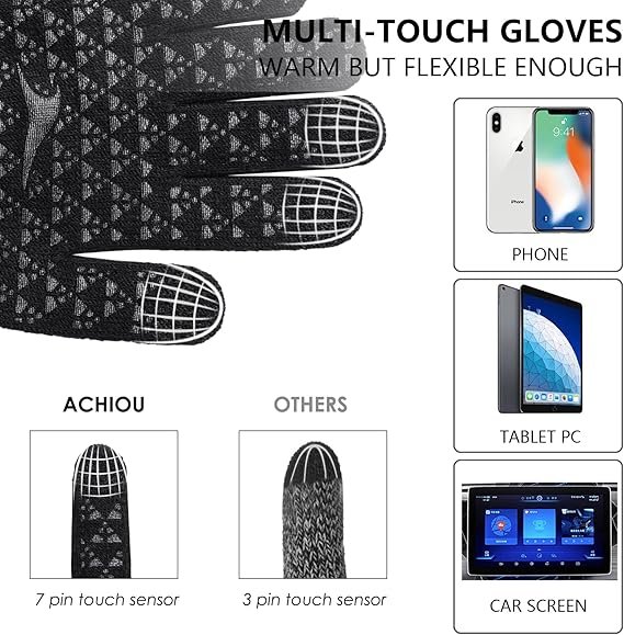 Achiou Winter Gloves for Men and Women